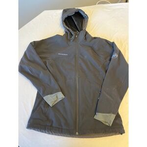 Mammut Softshell Fleece‎ Lined Hooded Jacket Black Women's Outdoor Adventure L